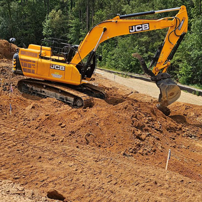 land excavation with heavy equipment