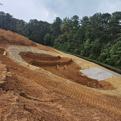 excavation and grading for stormwater retention pond